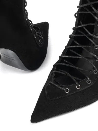 Le Silla Colette Lace-up Leather Ankle Boot In Black