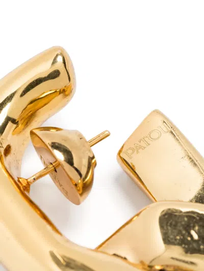 Patou Asymmetric Earrings In Gold