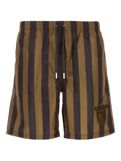 Fendi Printed Polyester Swimming Shorts In Multi