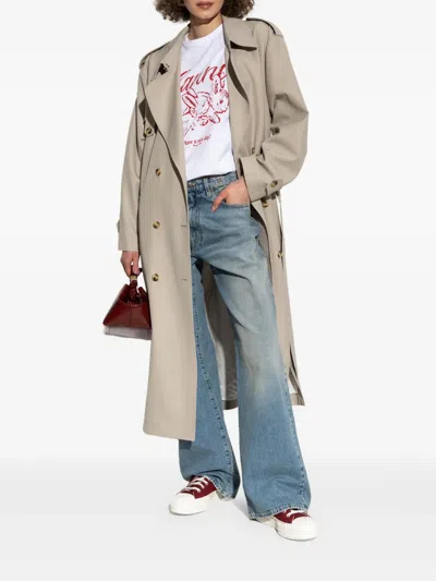 仿旧阔腿牛仔裤