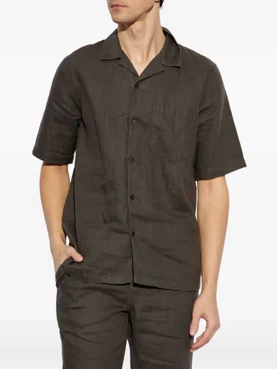 Samsoe & Samsoe Short-sleeve Button-up Shirt In Green