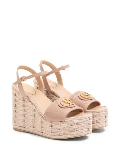 Valentino Garavani Wedge Espadrillas Vlogo Signature T. 45 In Pink