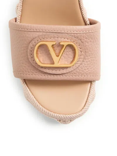 Valentino Garavani Wedge Espadrillas Vlogo Signature T. 45 In Pink