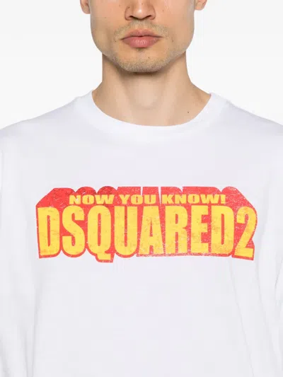 Dsquared2 Slogan T-shirt In White