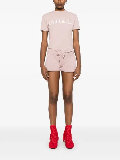 Dsquared2 Logo-print Track Shorts In Pink