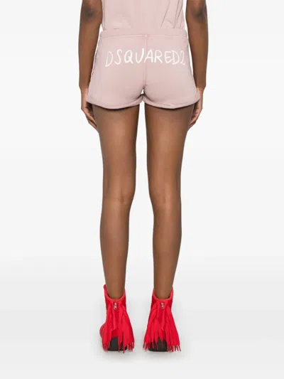 Dsquared2 Logo-print Track Shorts In Pink