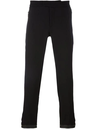 Les Hommes Side Zip Tapered Trousers In Black