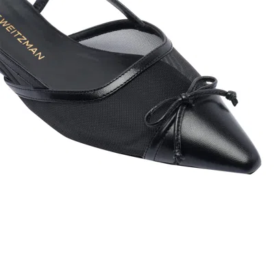 Stuart Weitzman Mid Heel Ballerina Shoes With Pointed Toe In Black