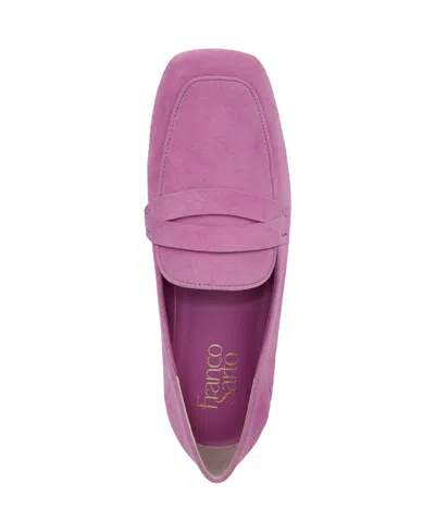 Franco Sarto Women's Zury Square Toe Penny Loafers In Orchid Purple Leather