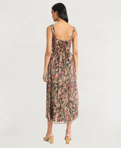 The Good Journey Women's Printed Square-neck Sleeveless Dress In Brwn,coral