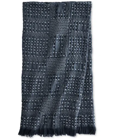 Oake Mixed Waffle Throw, 50" X 60", Exclusively At Macy's In Blue Combo