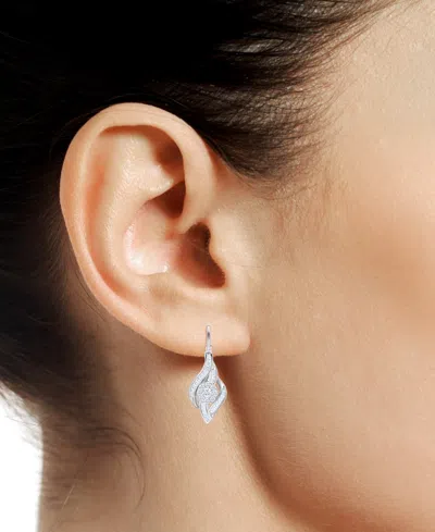 Macy's Diamond Leverback Drop Earrings (1/2 Ct. T.w.) In 10k White Gold In White Gold