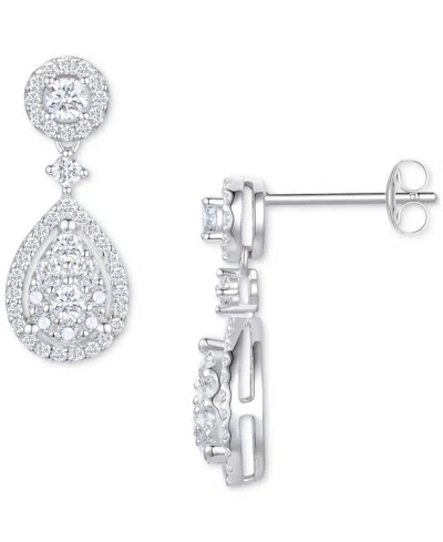 Macy's Diamond Drop Earrings (3/4 Ct. T.w.) In 14k White Gold In White Gold