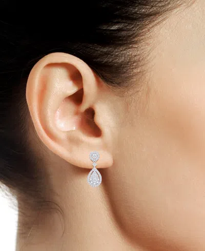 Macy's Diamond Drop Earrings (3/4 Ct. T.w.) In 14k White Gold In White Gold