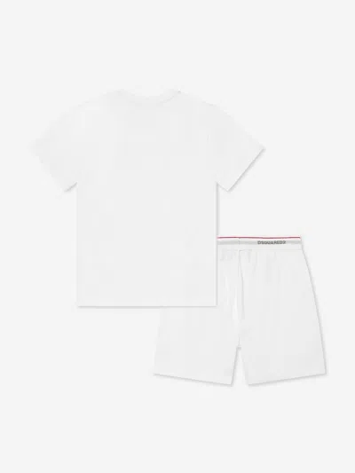 Dsquared2 Kids Short Pyjama Set In White