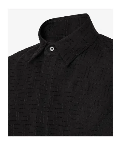 Fendi Ff Jacquard Shirt In Black