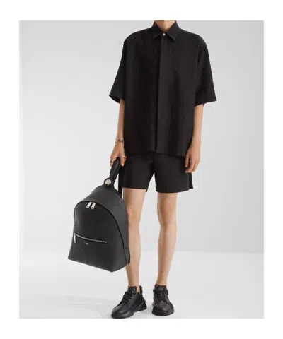 Fendi Ff Jacquard Shirt In Black