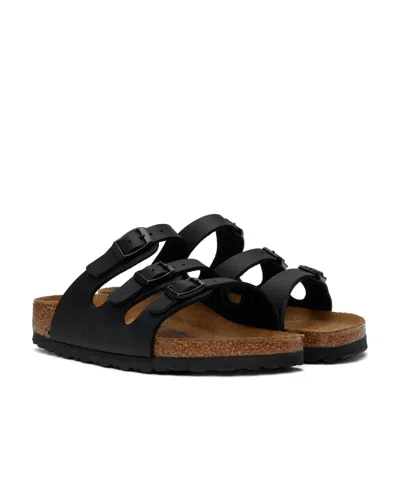 Birkenstock Florida Bs Leather Slides In Black