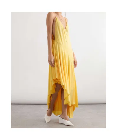 Alaïa Women Yellow Matte Jersey Slip Dress In Yellow