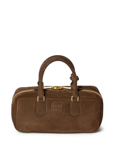 Miu Miu Arcadie Tote Bag In Brown