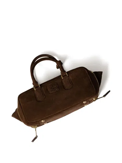 Miu Miu Arcadie Tote Bag In Brown