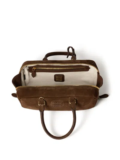 Miu Miu Arcadie Tote Bag In Brown