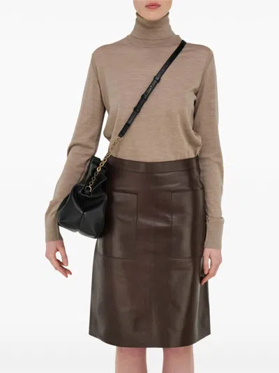 Ferragamo Medium Soft Shoulder Bag In Black