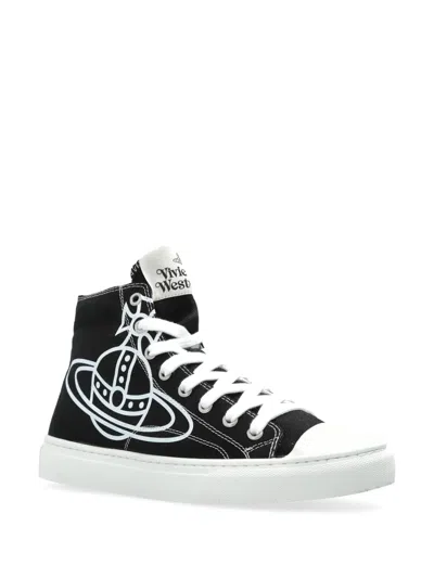 Vivienne Westwood Plimsoll High Top Canvas Shoes In Black