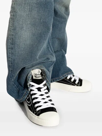 Vivienne Westwood Plimsoll High Top Canvas Shoes In Black