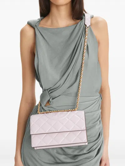 Tory Burch Small Fleming Leather Shoulder Bag In Purple