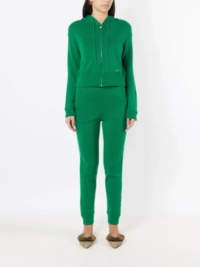 Valentino Garavani Drawstring Wool Trousers In Green