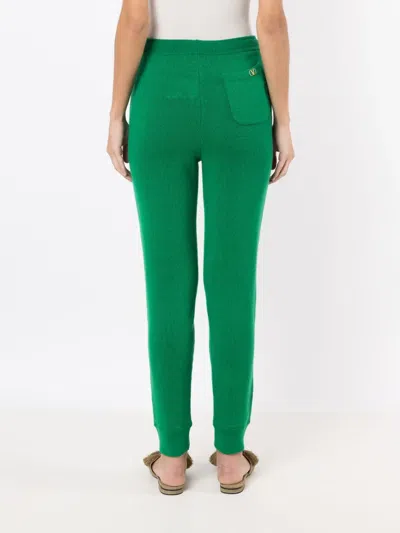 Valentino Garavani Drawstring Wool Trousers In Green