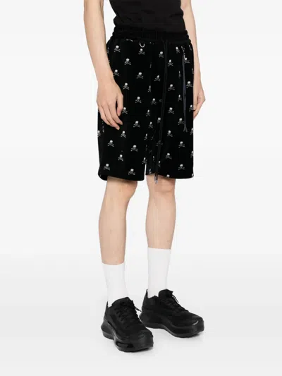 Mastermind Japan Skull Monogram Velour Shorts In Black | ModeSens