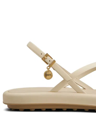 Tod's Multi-strap Leather Toe-loop Sandals In Neutrals