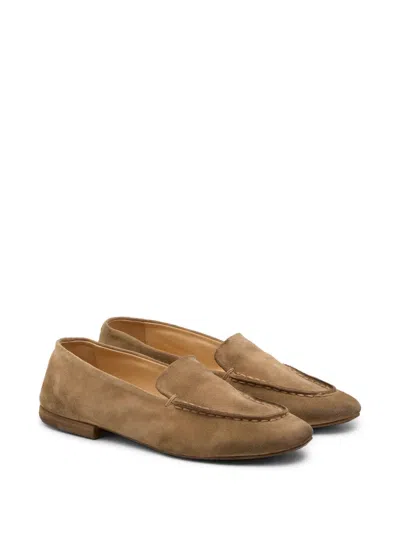 Marsèll Mandolo Loafers Round Toe Suede Finish Stitch In Neutrals