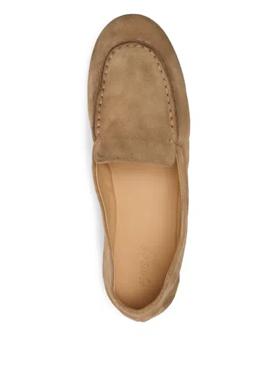 Marsèll Mandolo Loafers Round Toe Suede Finish Stitch In Neutrals