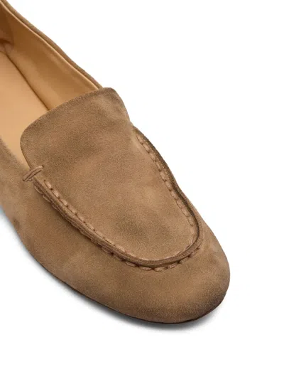 Marsèll Mandolo Loafers Round Toe Suede Finish Stitch In Neutrals