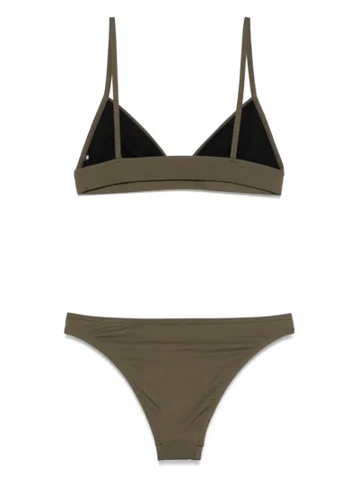 Balmain Triangle Bikini With Classic Fit In Green