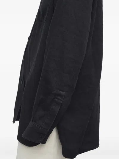 The Row Nesson Linen Long Shirt In Black