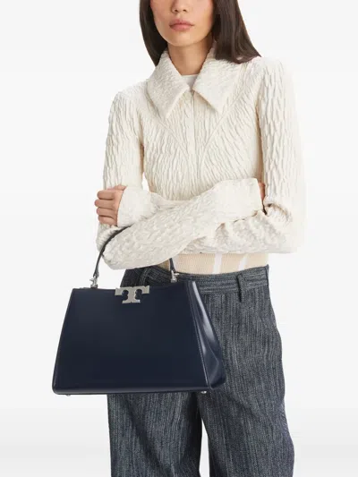 Tory Burch Medium Eleanor Leather Top Handle Bag In Black