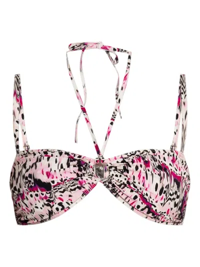 Isabel Marant Printed Bandeau Bikini Top In Pink