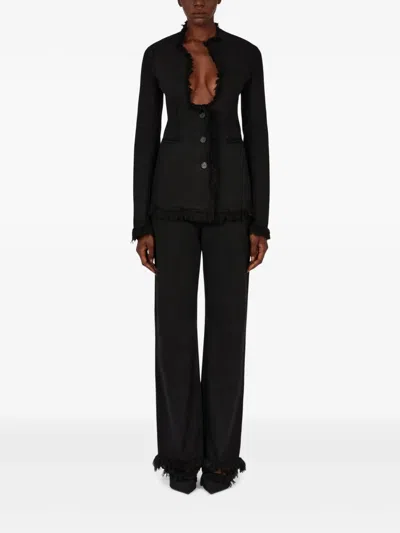 Ferragamo Frayed Edges Jeans In Black