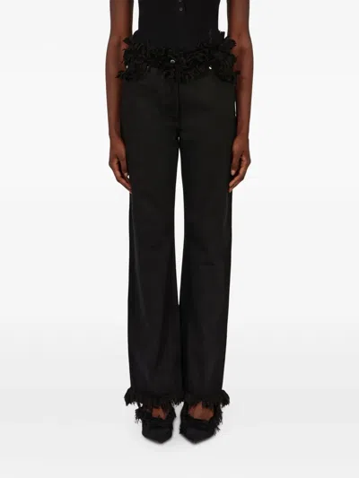 Ferragamo Frayed Edges Jeans In Black