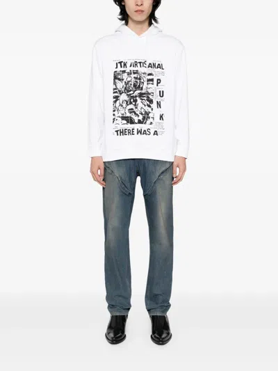 Juntae Kim "there Was A Punk" Hoodie In White