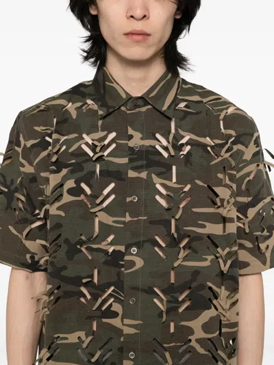 Juntae Kim Laser-slashed Shirt In Neutrals