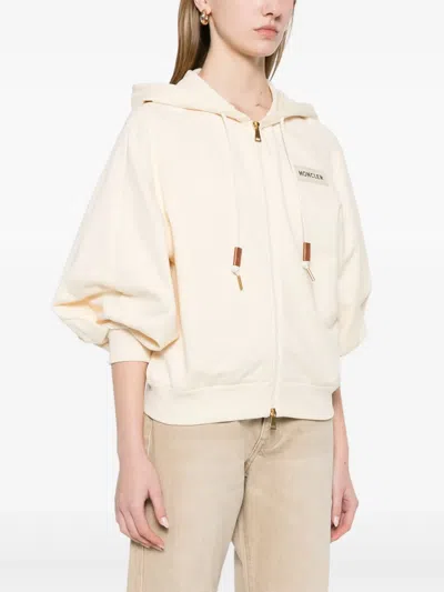 Moncler Drawstring-hood Kangaroo-pocket Jacket In White