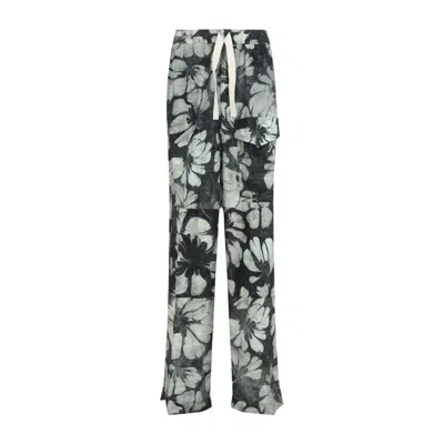 Dries Van Noten Relaxed Fit Floral Print Trousers In Vibrant Green In Green