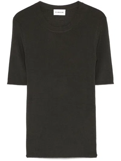 P.a.r.o.s.h Ribbed T-shirt In Olive