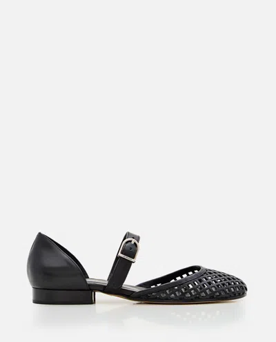 Durazzi Milano Cut Out-detail Ballet Flats In Black