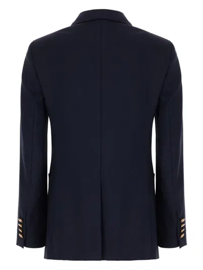 Max Mara Blue Wool Blend Jacket In 黑色